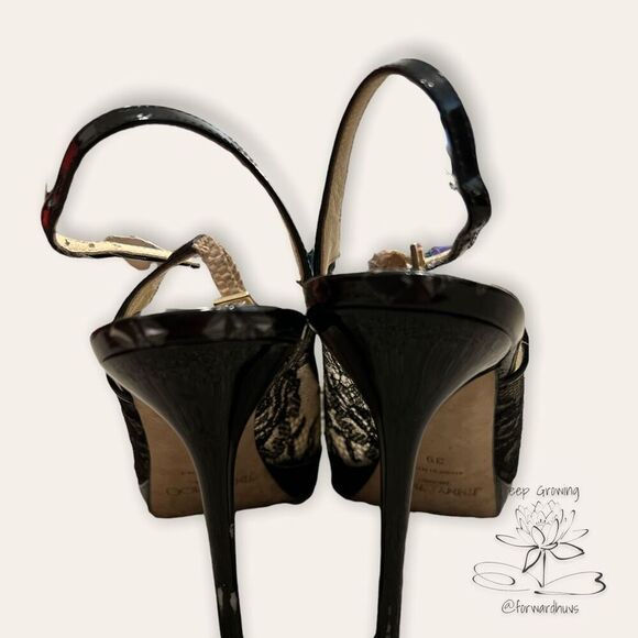 Jimmy Choo London Stiletto Peep Toe Heels Size 39 - Picture 3 of 10